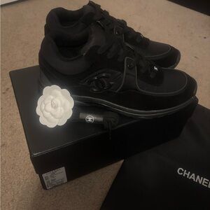 CHANEL Black Athletic Shoes